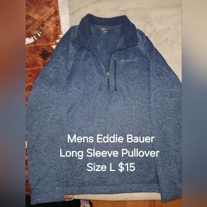 Eddie Bauer Men's Zip-Up Blue Sweater